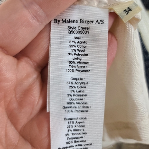 BY Malene Birger XS 34 Chyrel Tweed Boucle Striped Dress + Embellishments - Picture 10 of 11